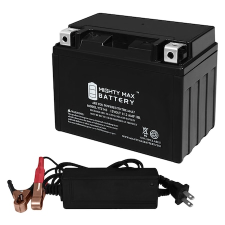 YTZ14S Battery Replaces Yamaha 14S00-00-00 With 12V 2Amp Charger